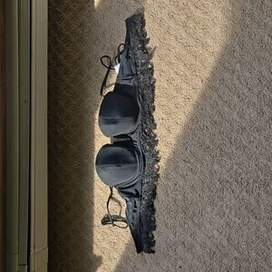 Large black underwire push-up lace  Swimsuit bathing suit top medium m Summer l